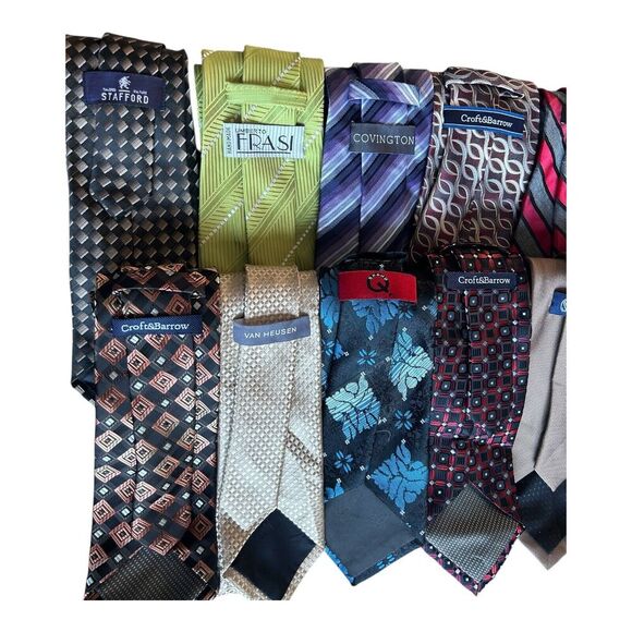 14 Designer Brand Neckties Variety Brands Color & Pattern Great For Resellers - Picture 3 of 3